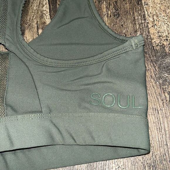 SoulCycle Size Small Mesh Sports Bra Jelly Logo Green - Picture 4 of 5